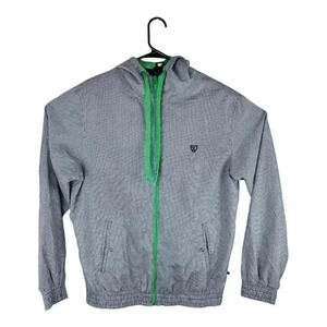 Artful Dodger Black White & Green Full Zip Jacket Windbreaker Size Large